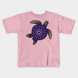 Purple Turtle Aboriginal Kids T-Shirt